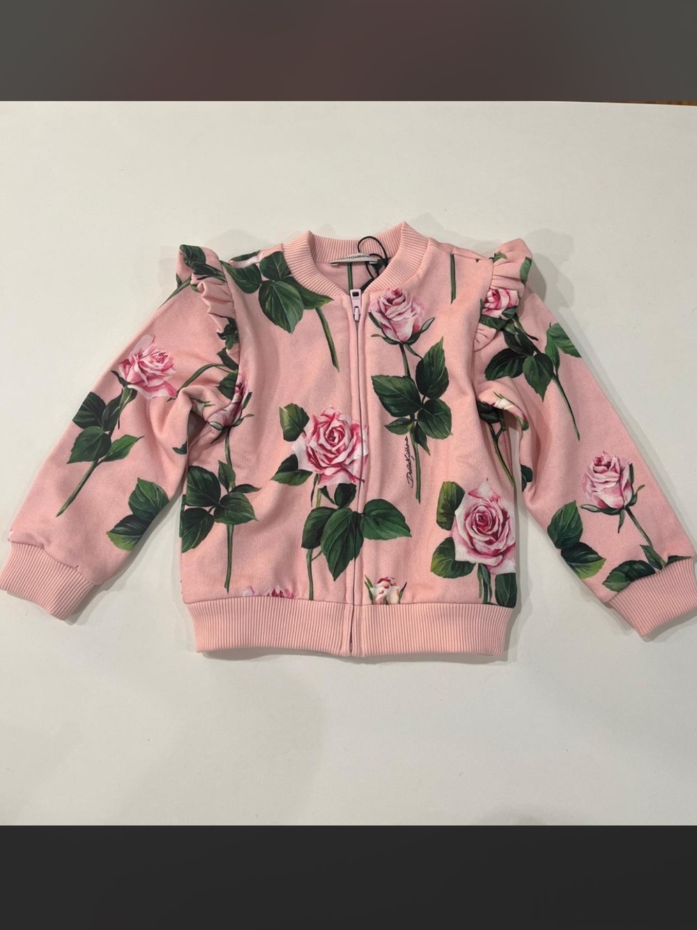 Dolce & Gabbana Pink Floral Zip Jacket